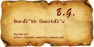 Buráth Gusztáv névjegykártya